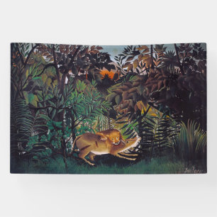 Henri Rousseau - De hongerige leeuw Spandoek