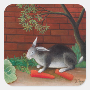 Henri Rousseau - De maaltijd van het konijn Vierkante Sticker