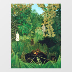 Henri Rousseau - De Merry Jesters Raamsticker