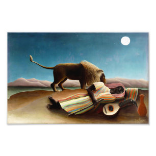 Henri Rousseau De slaapzentelende zigeunerafdrukke Foto Afdruk