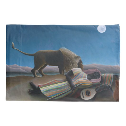 Henri Rousseau - De slapende zigeuner Kussensloop (Achterkant)
