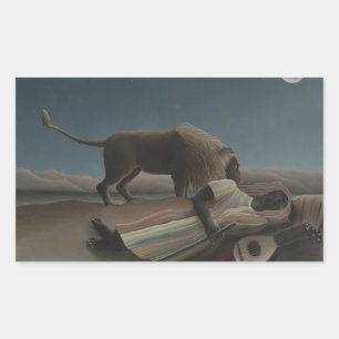 Henri Rousseau - De slapende zigeuner Rechthoekige Sticker