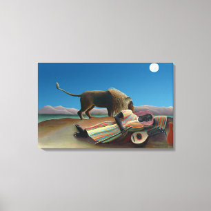 Henri Rousseau - De Slapende Zigeunerin Canvas Afdruk