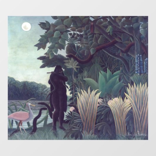 Henri Rousseau - De Snake Charmer Raamsticker (Vel)
