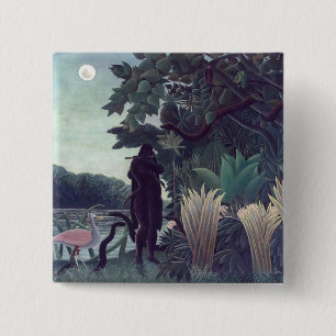 Henri Rousseau - De Snake Charmer Vierkante Button 5,1 Cm