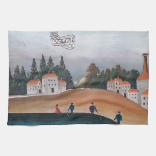Henri Rousseau - De vissers en het vliegtuig Theedoek