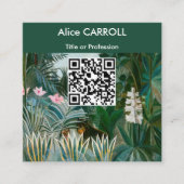 Henri Rousseau - Equatoriaal Oerwoud - QR-code Vierkante Visitekaartje (Voorkant)