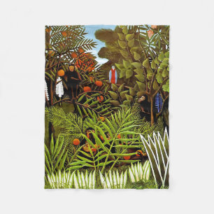 Henri Rousseau - Exotisch landschap Jungle Kunst Fleece Deken