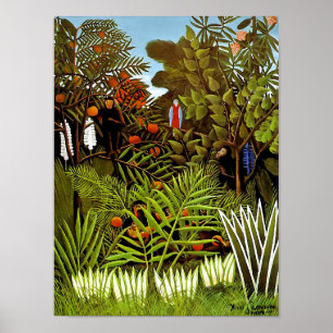 Henri Rousseau - Exotisch landschap junglekunst Poster