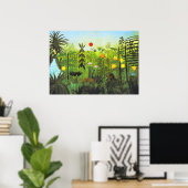 Henri Rousseau - Exotisch landschap met leeuw Poster (Thuiskantoor)