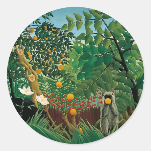 Henri Rousseau Exotische Landschap Stickers (Voorkant)