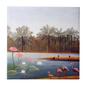Henri Rousseau Flamingoes Tile Tegeltje