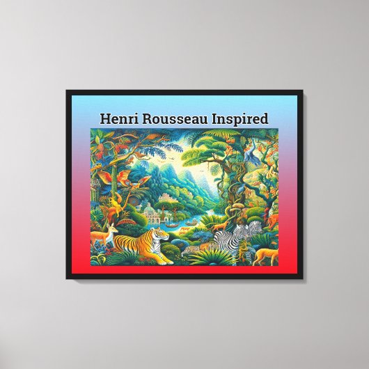 Henri Rousseau geïnspireerd Canvas Afdruk (Voorkant)
