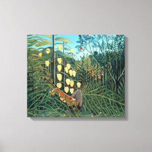 Henri Rousseau - Gevecht tussen tijger en buffel Canvas Afdruk