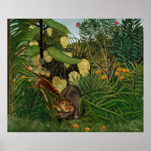 Henri Rousseau - Gevecht tussen Tijger en Buffel Poster