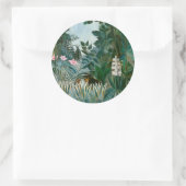 Henri Rousseau - Het Equatoriaal Oerwoud Ronde Sticker (Tas)