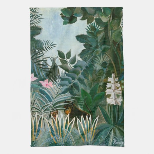 Henri Rousseau - Het Equatoriaal Oerwoud Theedoek (Verticaal)