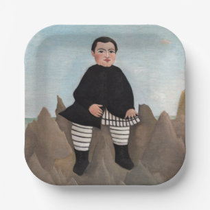 Henri Rousseau - Jongen op de Rocks Papieren Bordje