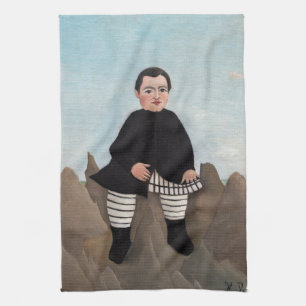Henri Rousseau - Jongen op de Rocks Theedoek