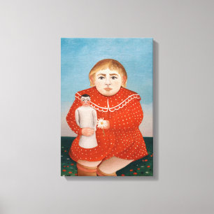 Henri Rousseau - Kind met een pop Canvas Afdruk