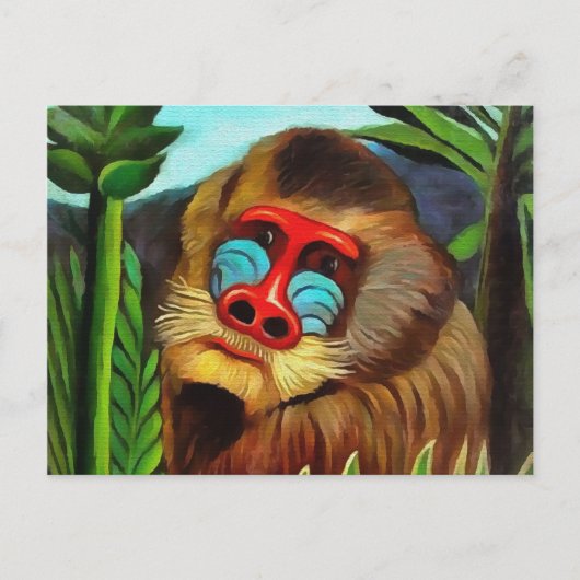 Henri Rousseau Mandrill in het Oerwoud  art Briefkaart (Voorkant)