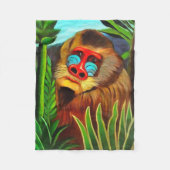 Henri Rousseau Mandrill in het Oerwoud  art Fleece Deken (Voorkant)