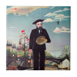 Henri Rousseau - Myself Portrait Landscape Tegeltje