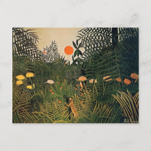 Henri Rousseau- Negro Aangevallen door een Jaguar Briefkaart