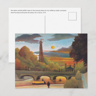 Henri Rousseau - Seine en Eiffeltoren bij zonsonde Briefkaart