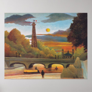 Henri Rousseau - Seine en Eiffeltoren bij zonsonde Poster
