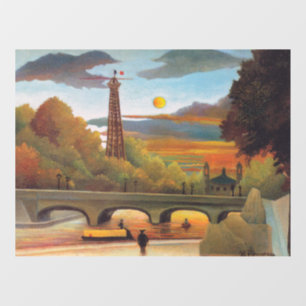 Henri Rousseau - Seine en Eiffeltoren bij zonsonde Raamsticker