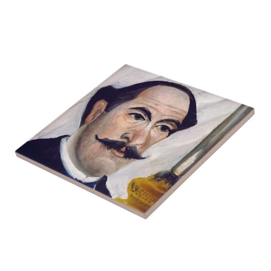 Henri Rousseau - Self Portrait Tegeltje (Zijkant)