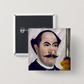 Henri Rousseau - Self Portrait Vierkante Button 5,1 Cm (Voorkant /achterkant)