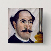Henri Rousseau - Self Portrait Vierkante Button 5,1 Cm (Voorkant)