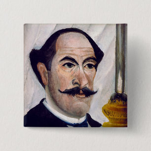 Henri Rousseau - Self Portrait Vierkante Button 5,1 Cm