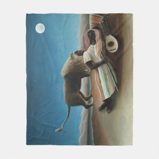 Henri Rousseau slaapt zigeuner leeuw schilderij Fleece Deken (Voorkant)