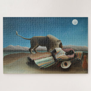 Henri Rousseau slaapt zigeuner leeuw schilderij Legpuzzel
