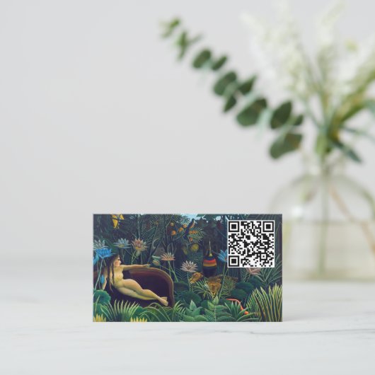 Henri Rousseau - The Dream / Le Reve - QR Code Visitekaartje (Staand voorkant)