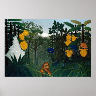 Henri Rousseau The Repast of the Lion Botanical Poster