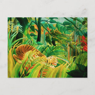 Henri Rousseau Tiger dans une carte postale tempêt
