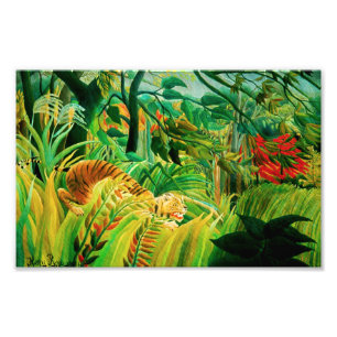 Henri Rousseau Tiger in een tropisch Storm Foto Afdruk