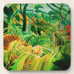 Henri Rousseau Tiger in een tropisch Storm Onderze Drankjes Onderzetter