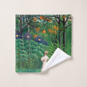 Henri Rousseau - Une femme marche dans une forêt e (Gant de toilette)