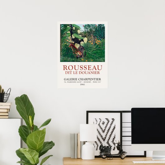 Henri Rousseau vocht tussen tijger en Buffalo Poster (Thuiskantoor)
