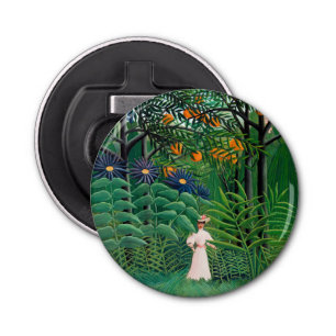 Henri Rousseau - Vrouw aan het wandelen in een exo Button Flesopener