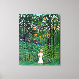 Henri Rousseau - Vrouw aan het wandelen in een exo Canvas Afdruk