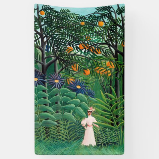 Henri Rousseau - Vrouw aan het wandelen in een exo Spandoek (Verticaal)