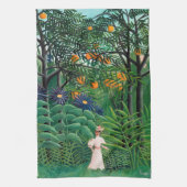 Henri Rousseau - Vrouw aan het wandelen in een exo Theedoek (Verticaal)
