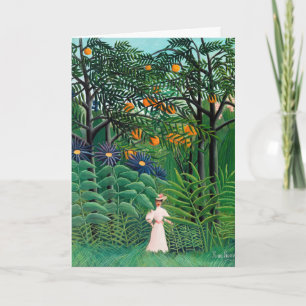 Henri Rousseau - Vrouw wandelt in een exotisch bos Kaart