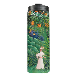 Henri Rousseau - Vrouw wandelt in een exotisch bos Thermosbeker